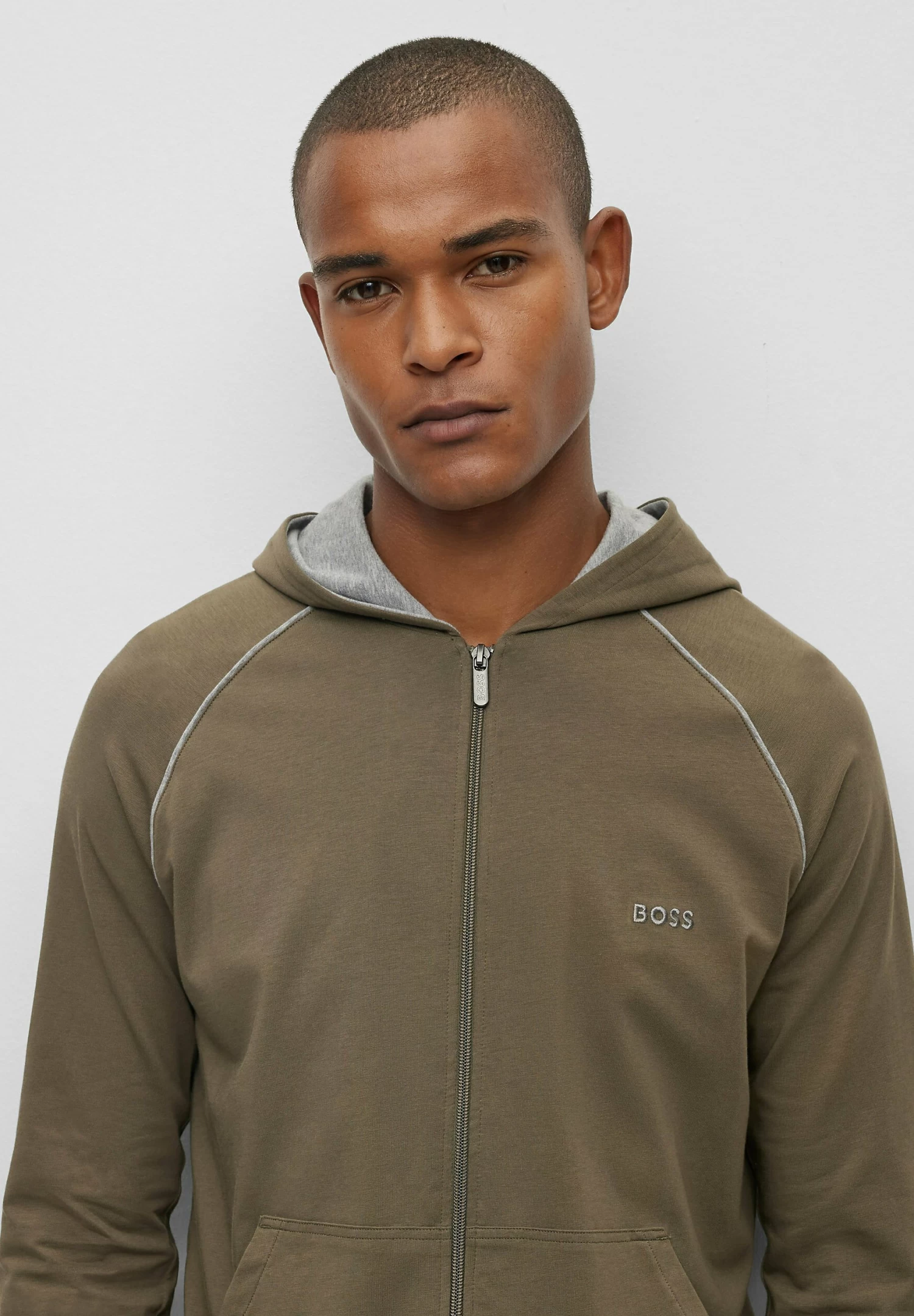 Boss Mix Amp Match H - Zip-Up Sweatshirt - Open Green Twentytwo - Image 4