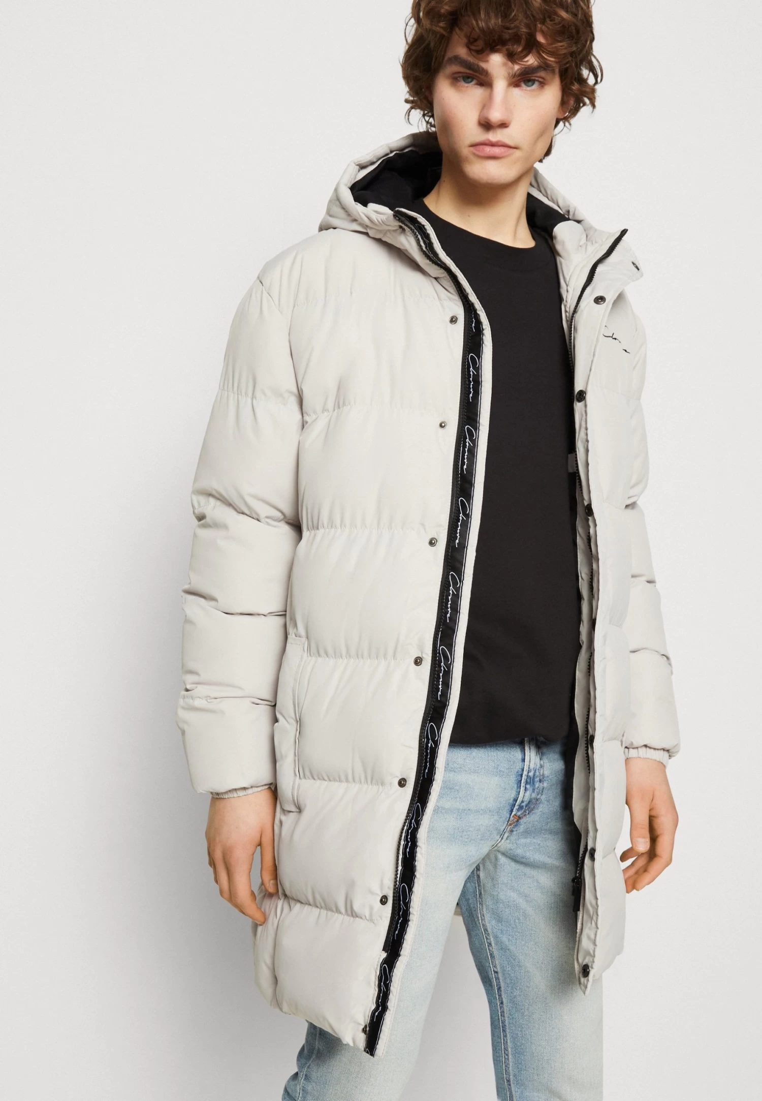 Long Parka Jacket - Winter Coat - Stone - Image 4