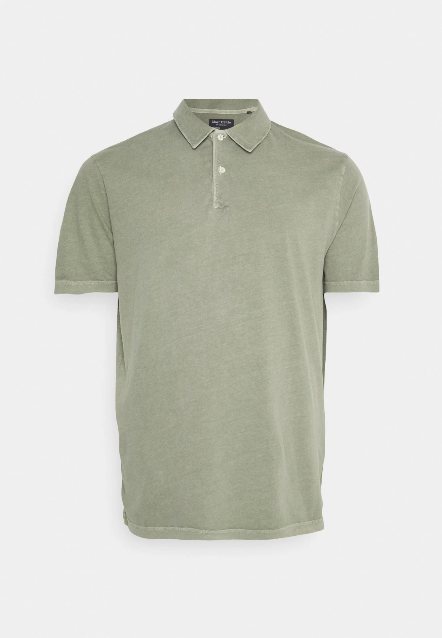 Marc O'Polo Short Sleeve Logo Artwork Straight Hem With Slits At Side- Polo Shirt - Olive - Image 6