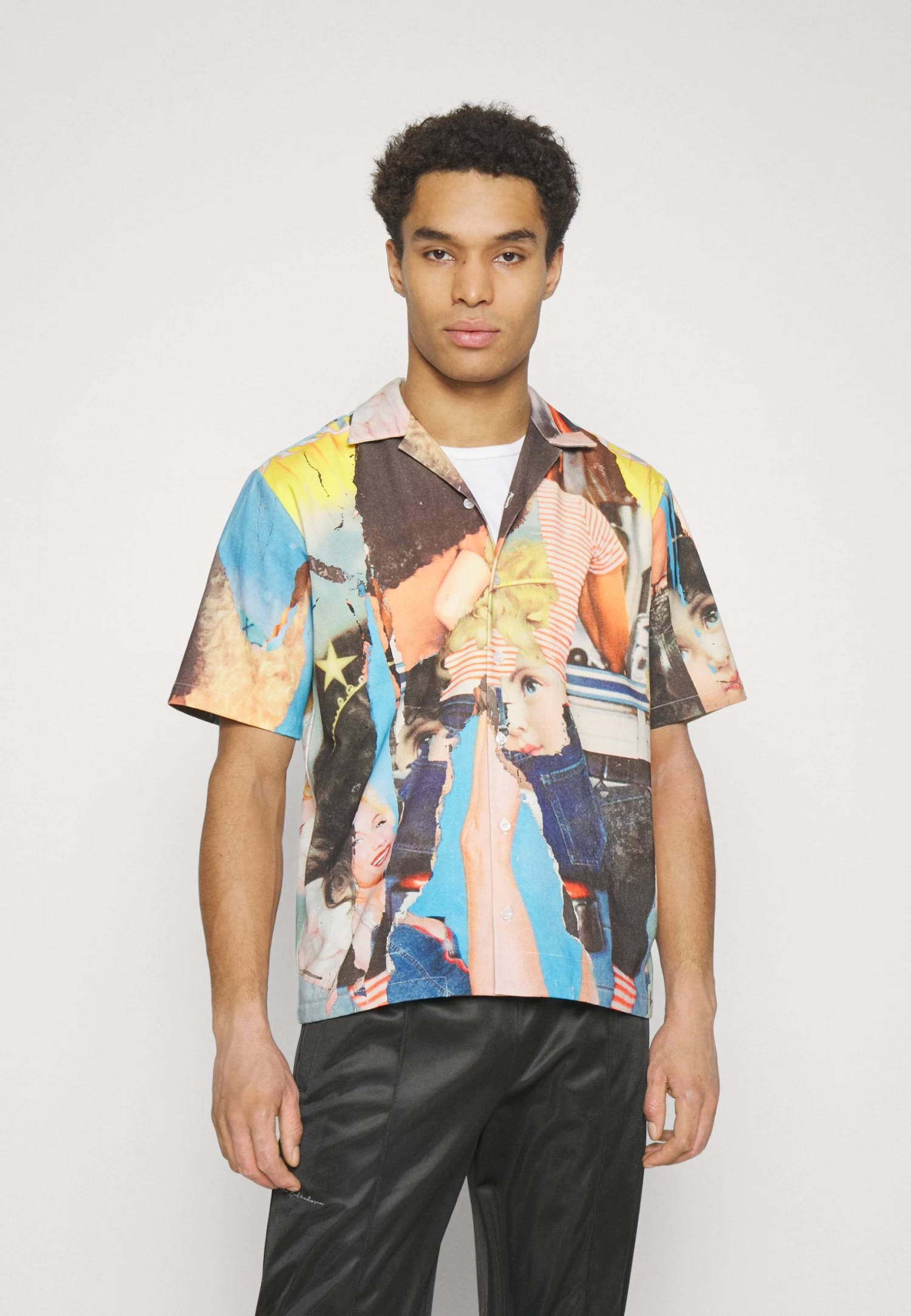 FIORUCCI Poster Print Bowling Shirt - Shirt - Blue