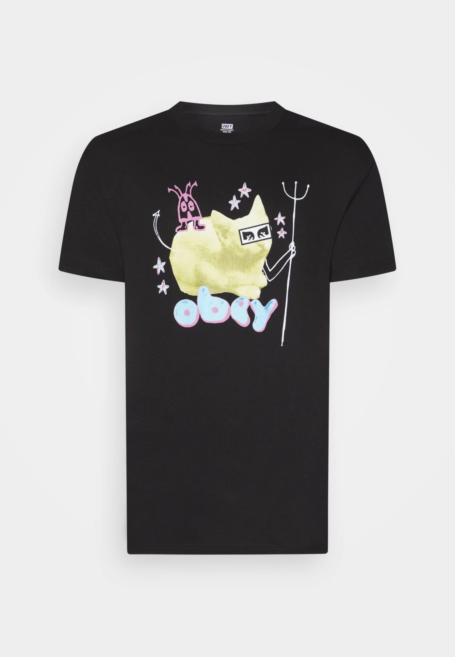 Obey Clothing Cat - Print T-Shirt - Black - Image 5