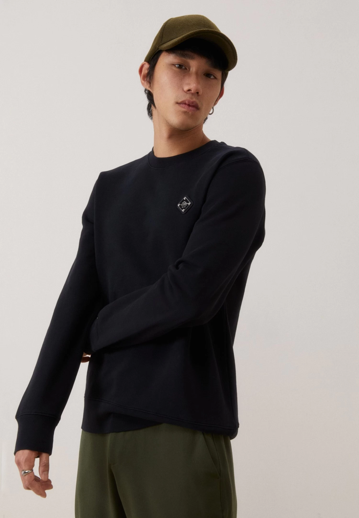 J.Lindeberg Throw Patch C Neck - Sweatshirt - Black