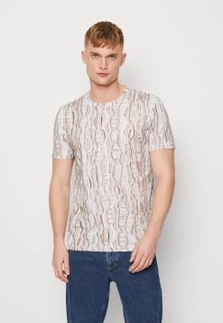 CARLO COLUCCI Unisex - Print T-Shirt - Beige/Offwhite/Grey/Brown