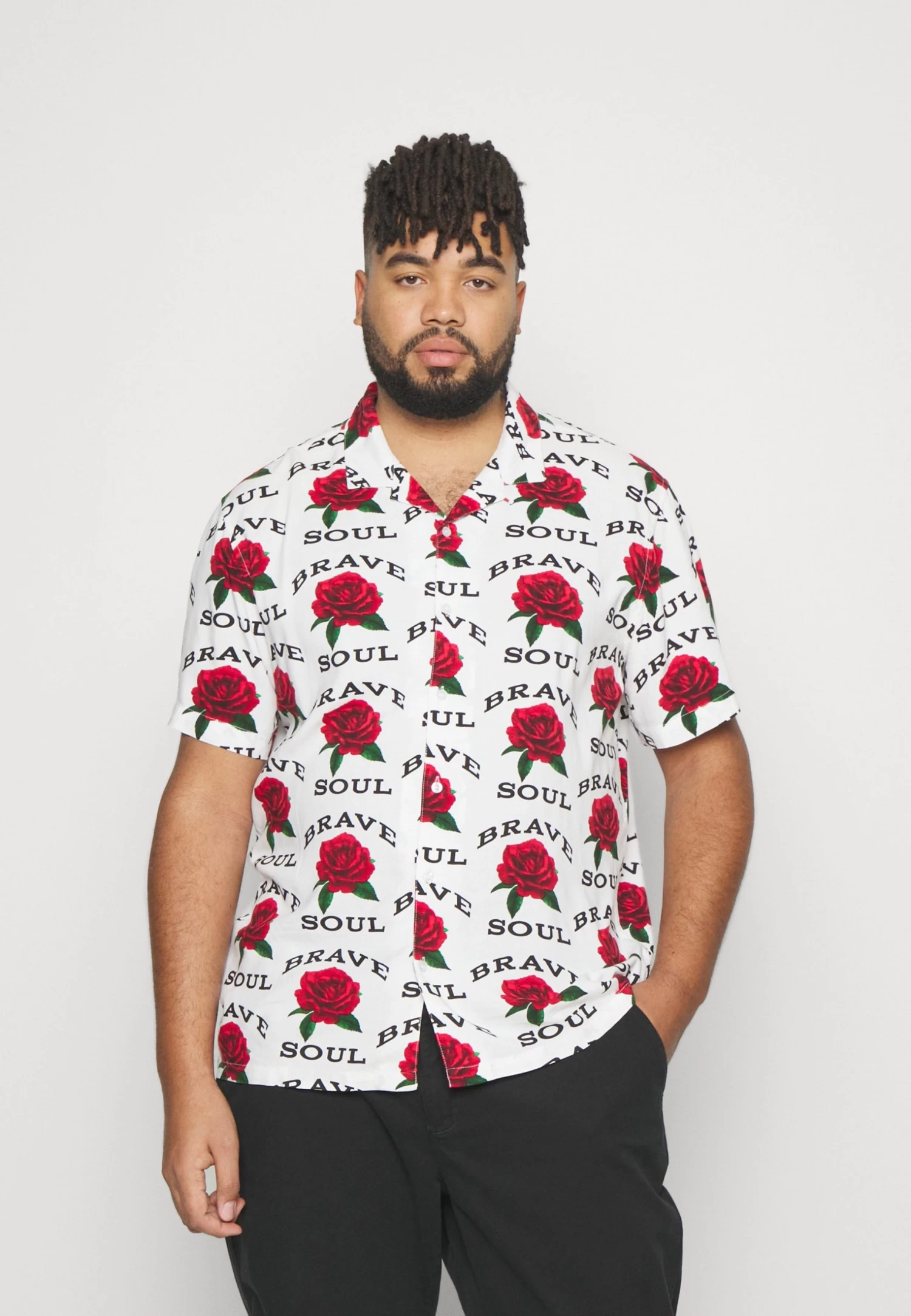 BRAVE SOUL Shirt - White/Multi Print