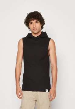 Calvin Klein Jeans Logo Tab Hooded Tank - Top - Black