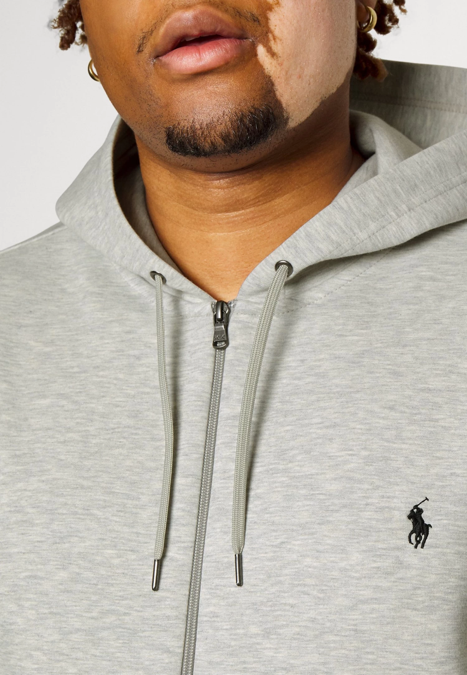 Double-Knit Full-Zip Hoodie - Zip-Up Sweatshirt - Grey - Image 6