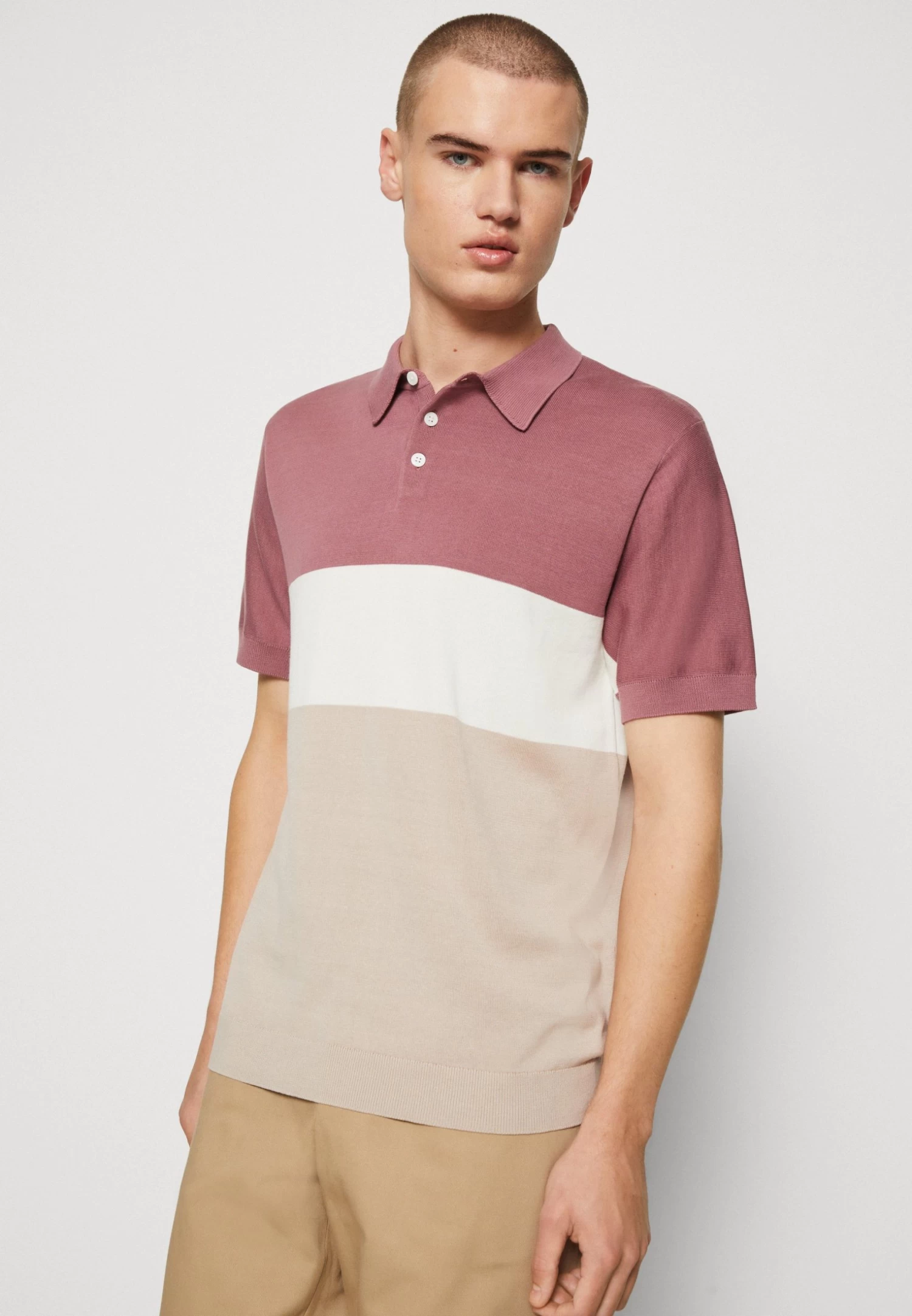 Selected Homme Slhmattis Block - Polo Shirt - Wistful Mauve/Fog Melange/Cloud Dancer - Image 4