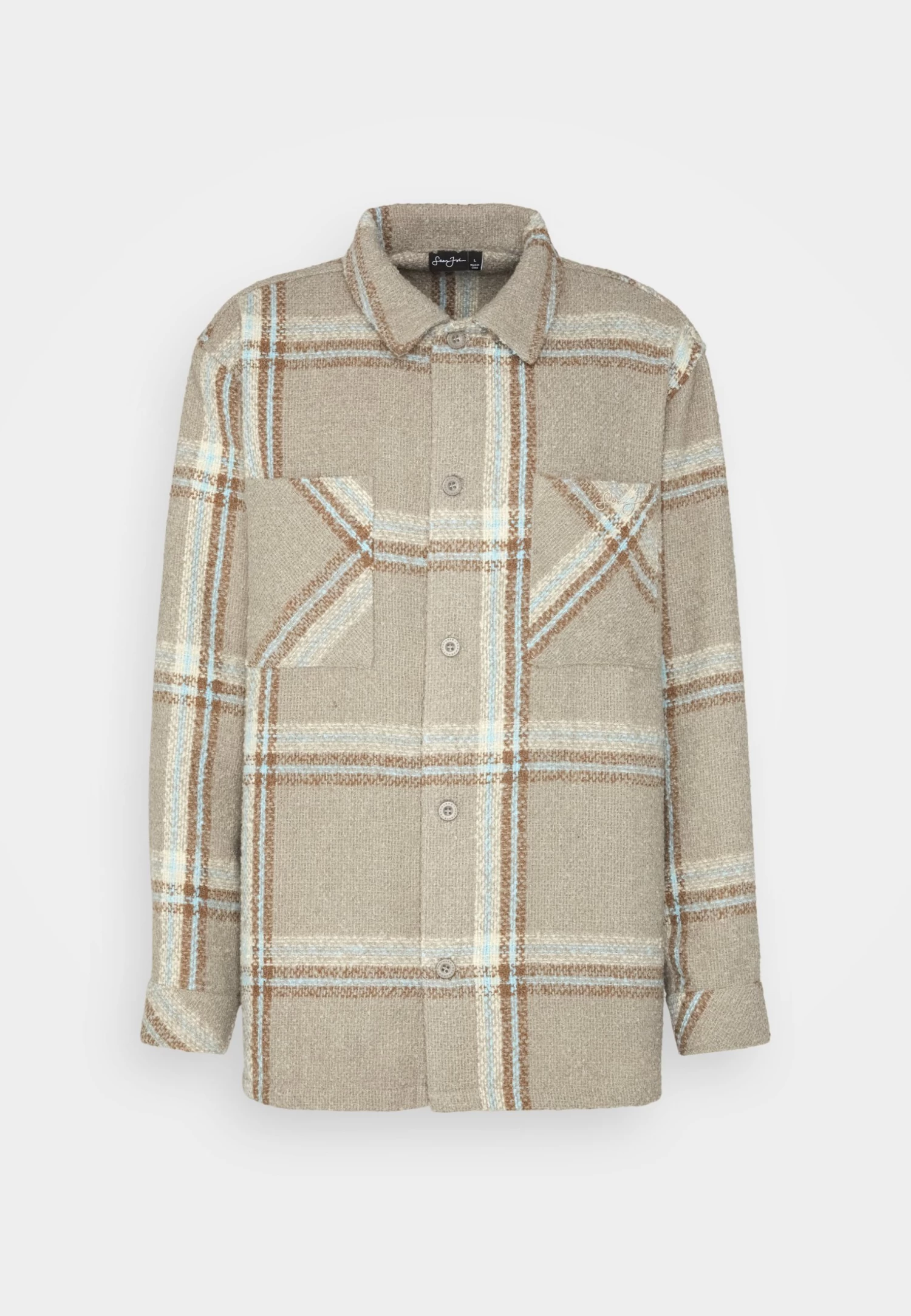 Sean John Script Logo Overshirt - Short Coat - Beige - Image 5