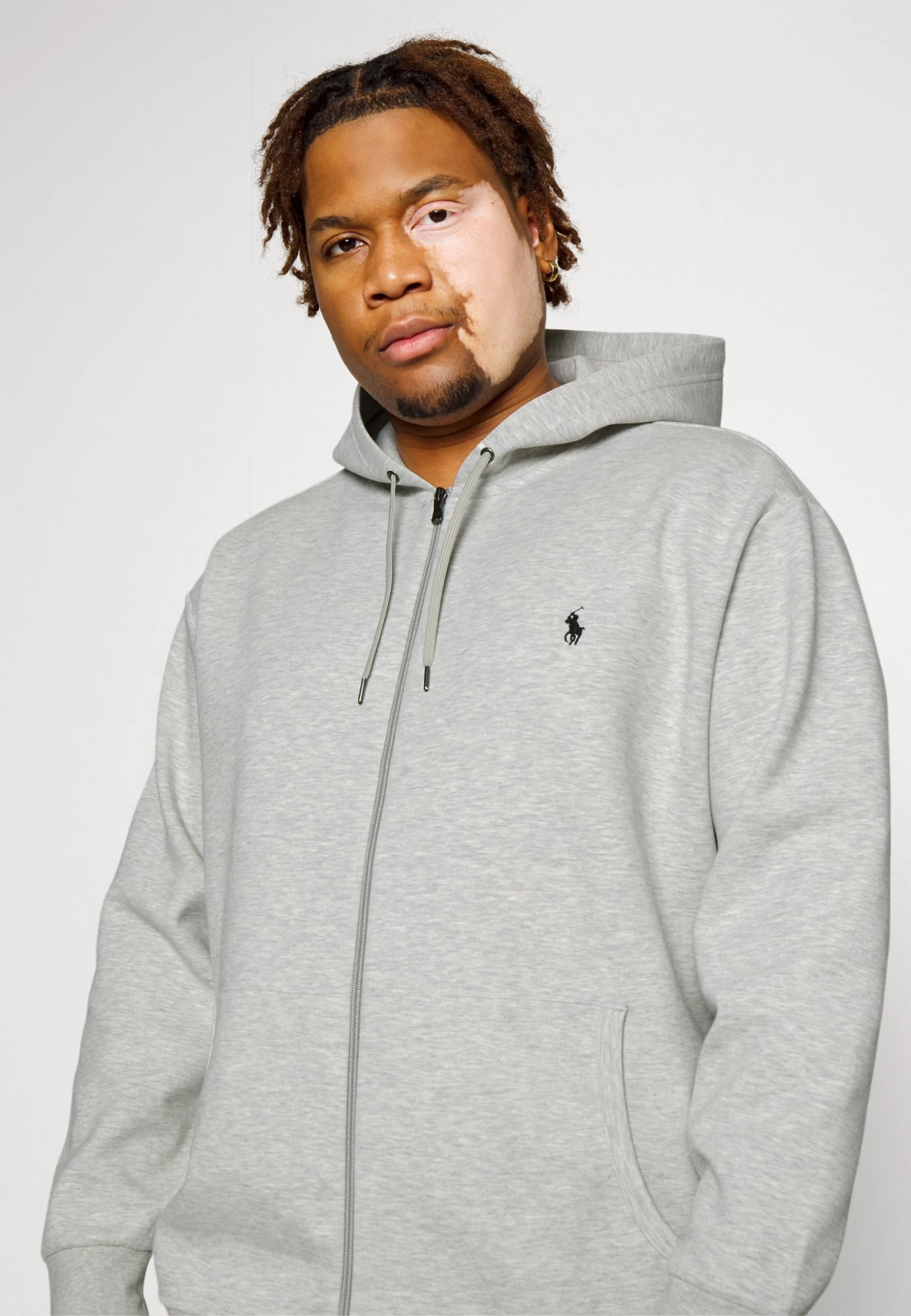 Double-Knit Full-Zip Hoodie - Zip-Up Sweatshirt - Grey - Image 4