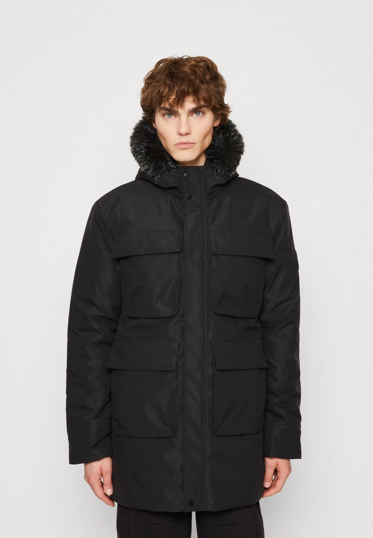 Exploration Pocket Long Jacket - Winter Coat - Black