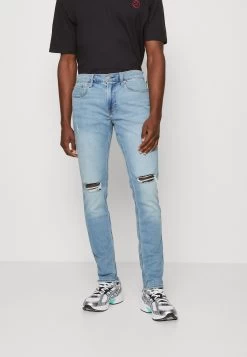 Hollister Co. Knee Slits - Jeans Tapered Fit - LightBlue Denim