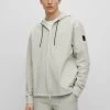 Boss P-Olson - Zip-Up Sweatshirt - Open White Eleven