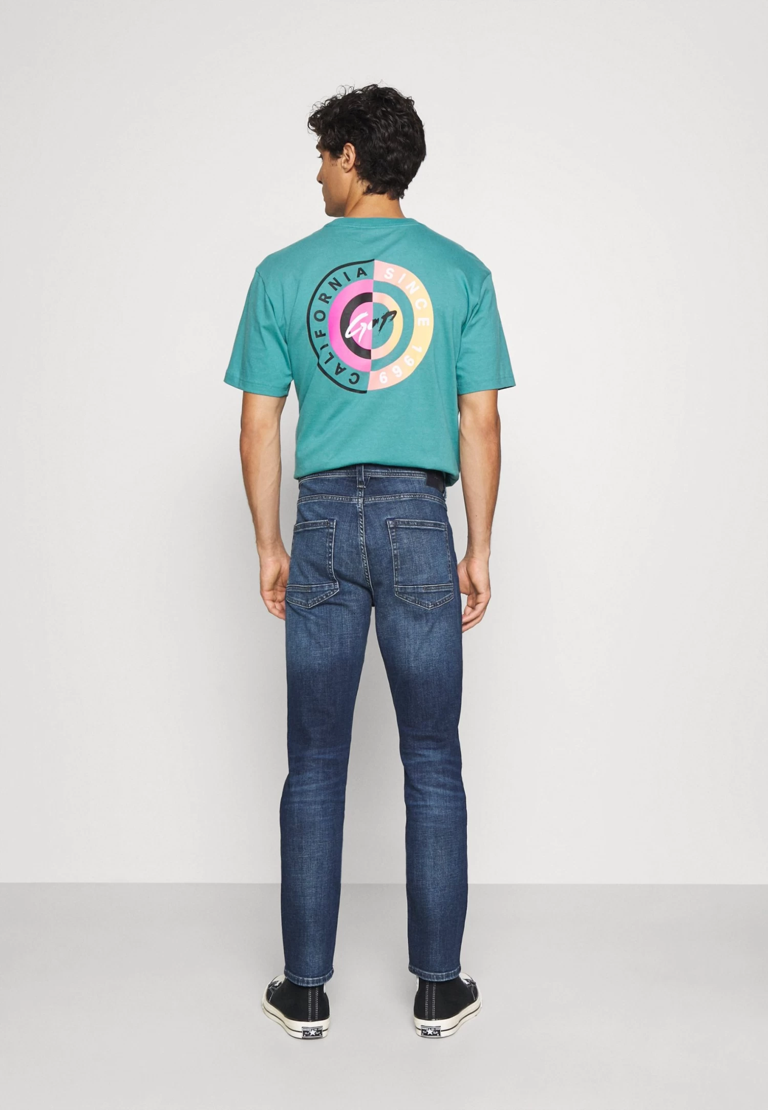 Marc O'Polo DENIM 5-Pocket Regular Waist - Slim Fit Jeans - Multi/Dark Blue Crosshatch - Image 3