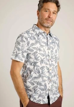 FarawayShort Sleeve Printed- Shirt - Dusty White