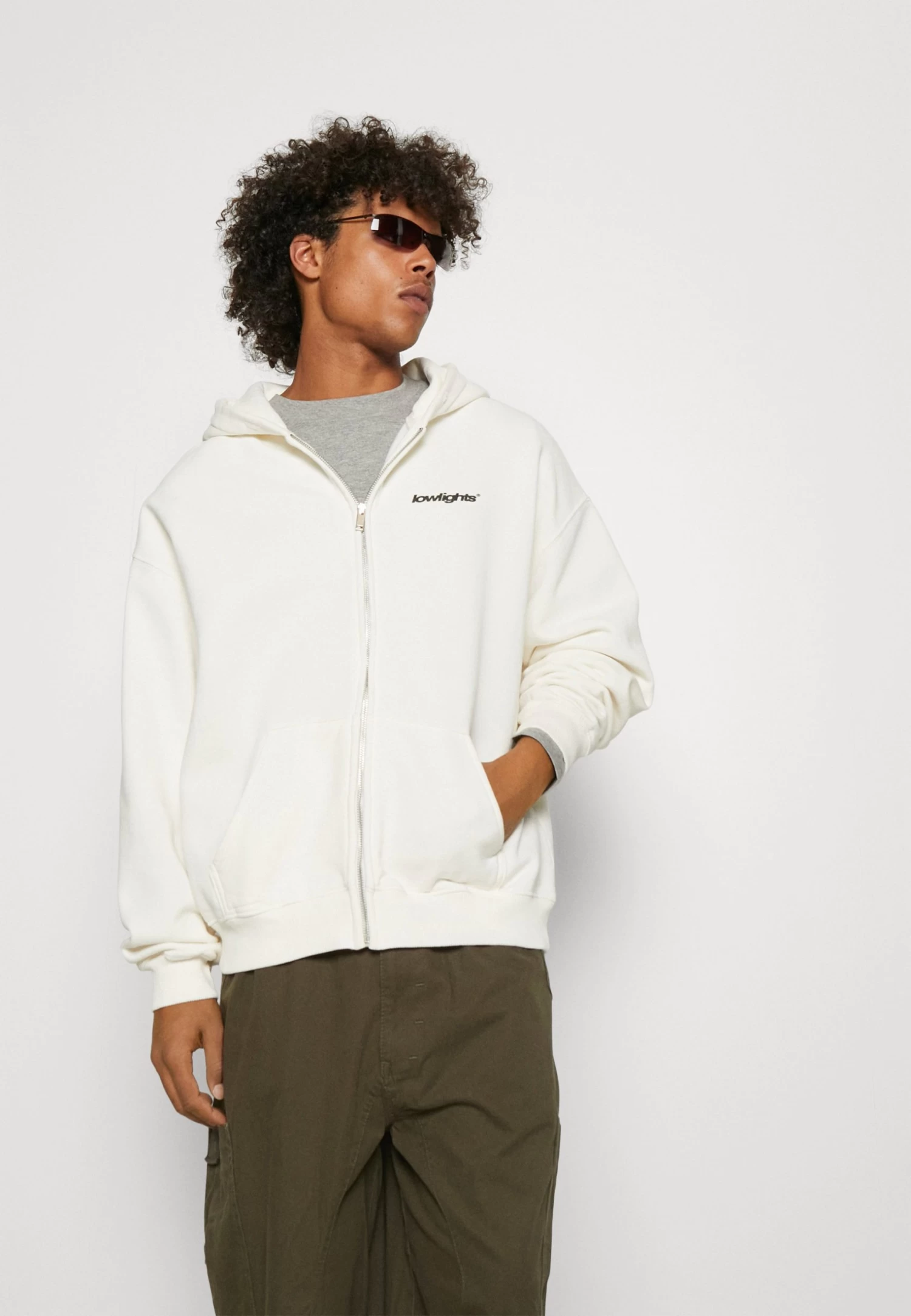 Light Zip Hoodie Unisex - Zip-Up Sweatshirt - Ecru - Image 4