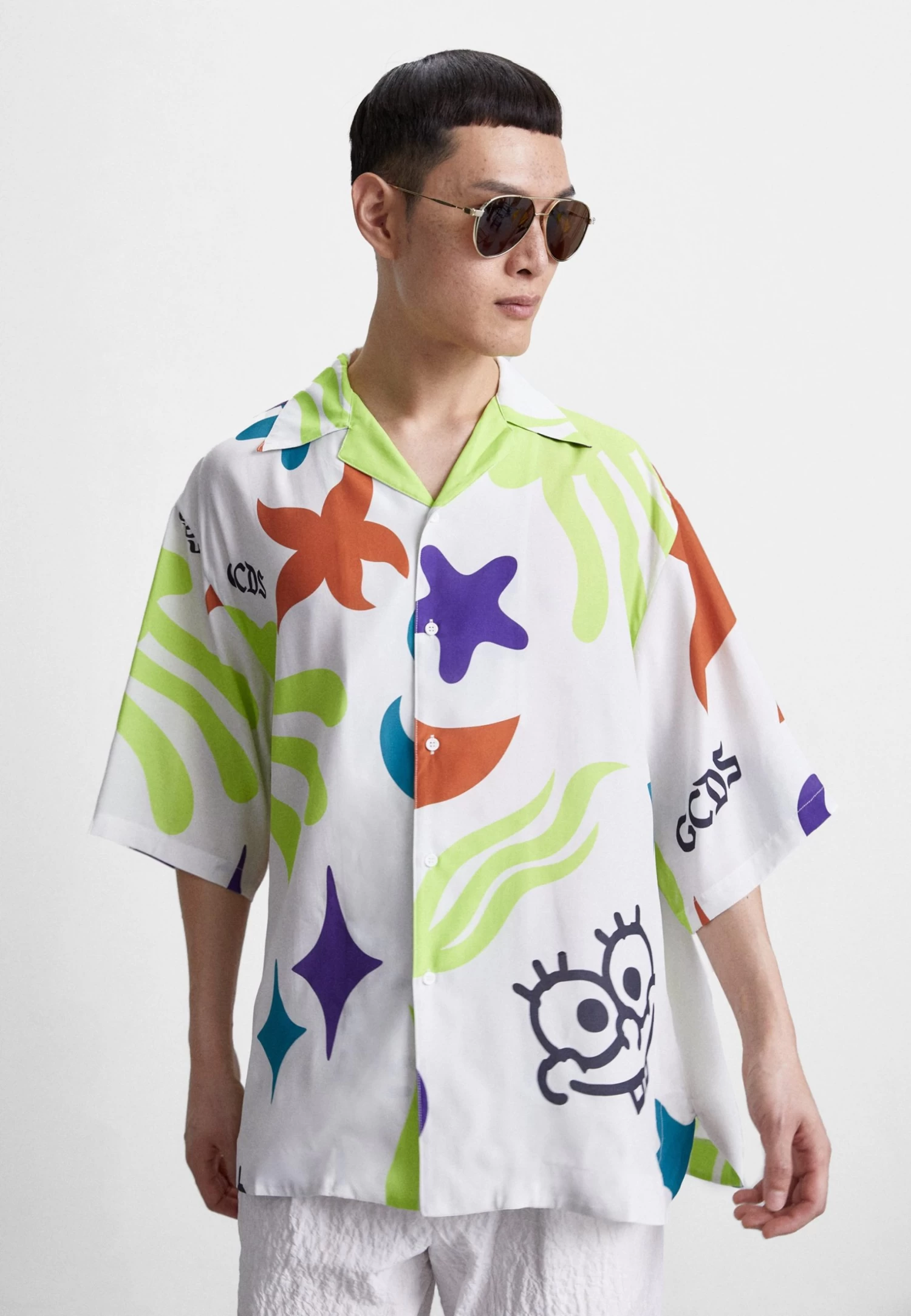 GCDS Spongebob Embroidered Double Breasted S - Shirt - Mix