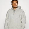 Double-Knit Full-Zip Hoodie - Zip-Up Sweatshirt - Grey