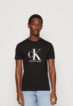 Calvin Klein Jeans Disrupted Monologo- Print T-Shirt - Black