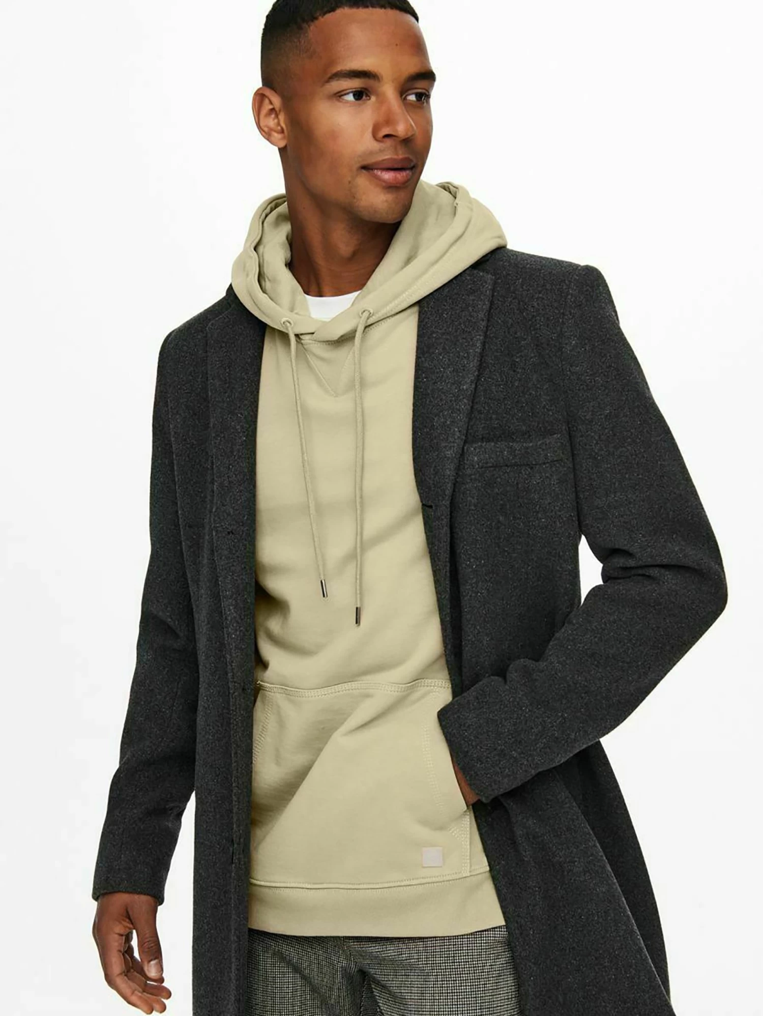 Only & Sons Onsjaylon Otw - Classic Coat - Dark Grey Melange - Image 4