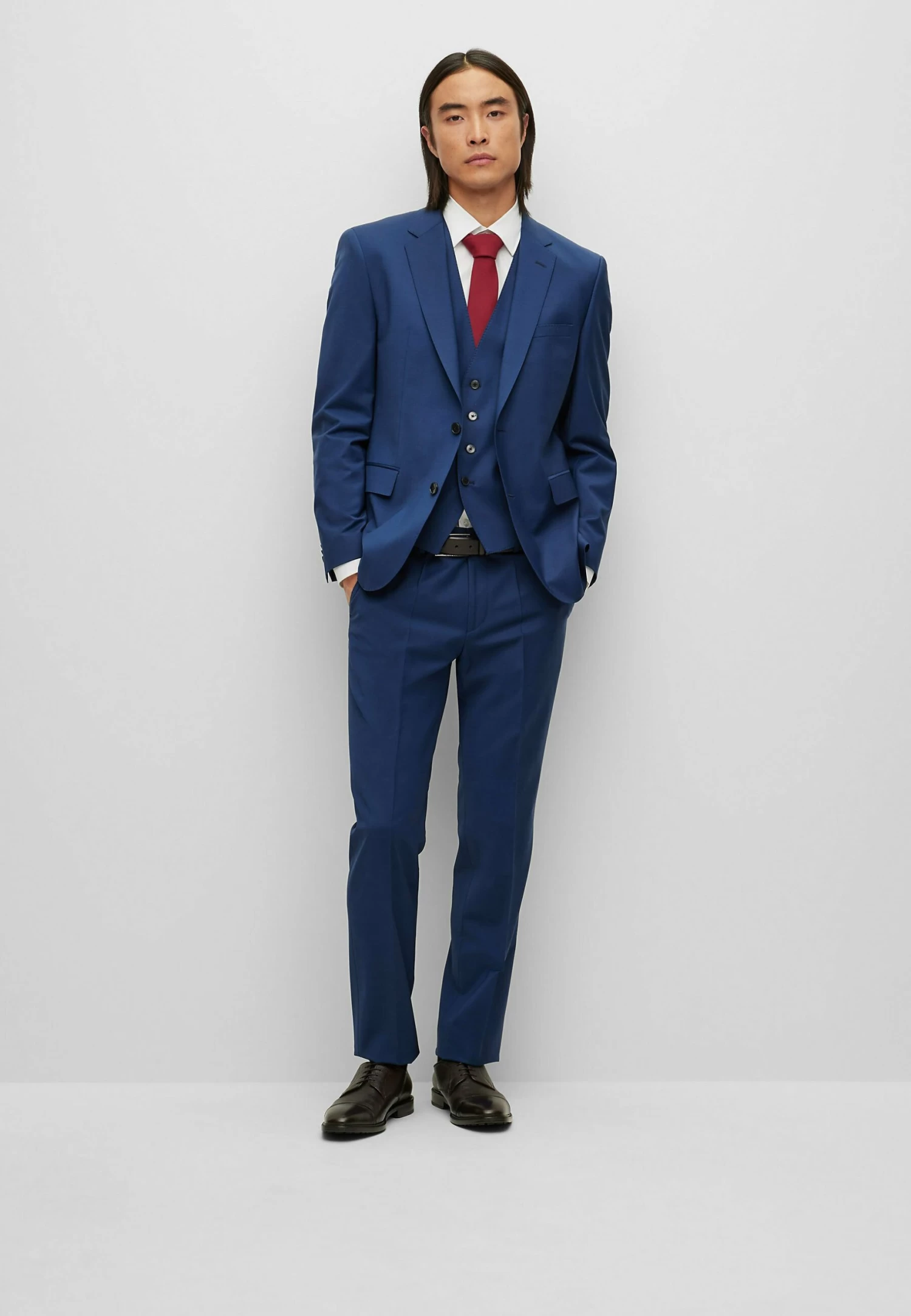 Boss H-Jasper-Vs-Mm-C-224 - Suit Waistcoat - Open Blue Three - Image 2