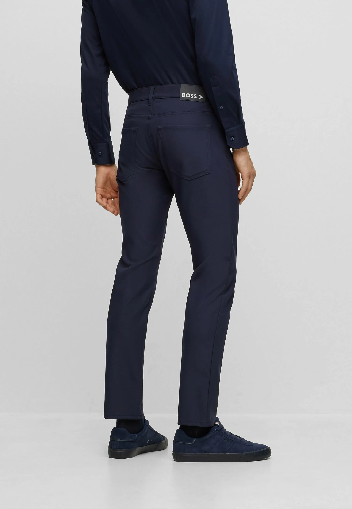 Boss P-Delaware3-1-20 - Straight Leg Jeans - Dark Blue Four - Image 3
