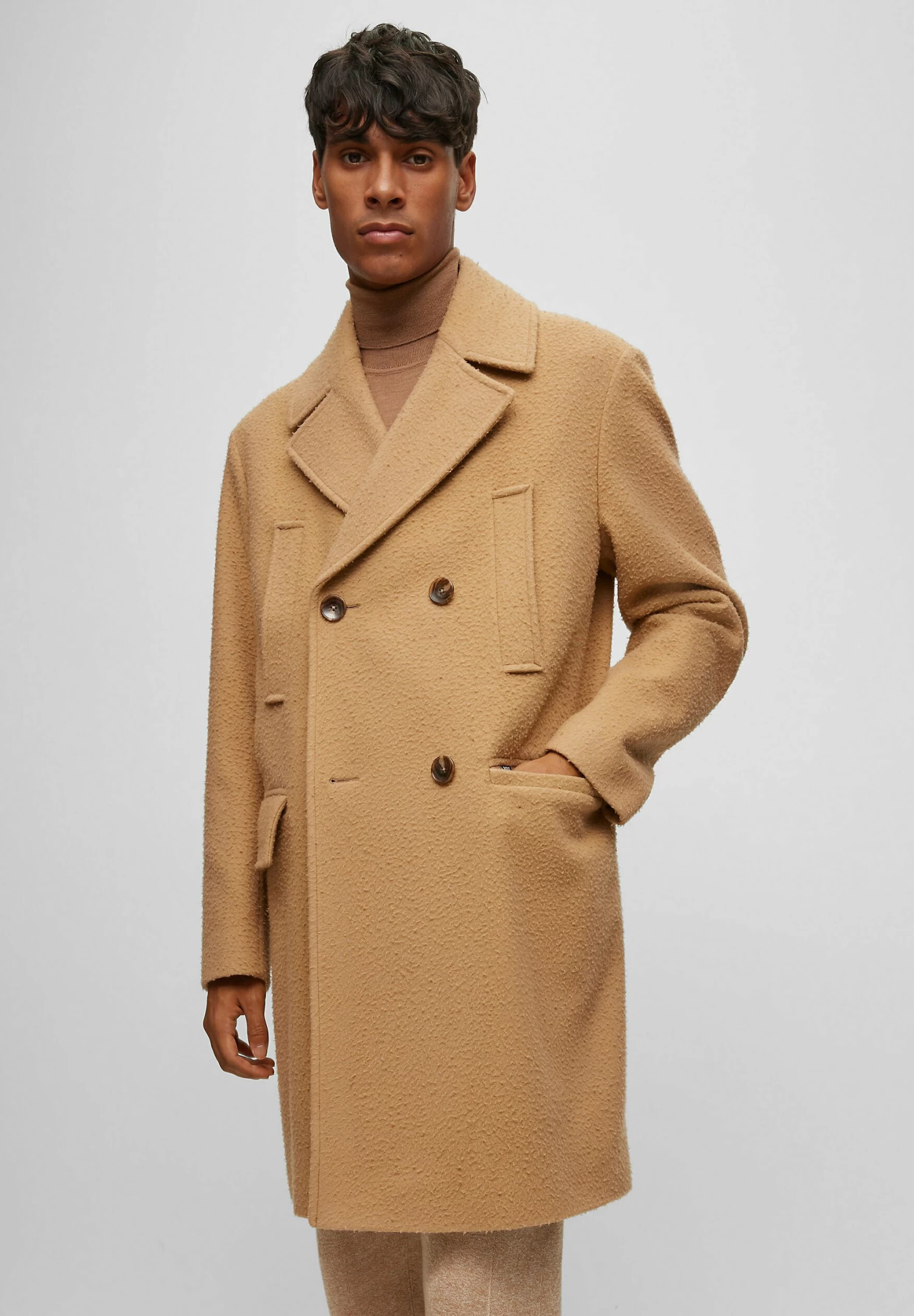 Boss H-Cam-Db-234 - Classic Coat - Beige - Image 6