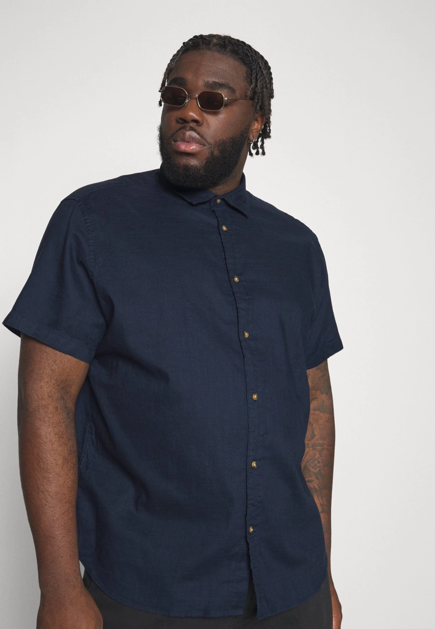 Jack & Jones Jjslub Shirt Plus - Shirt - Navy Blazer - Image 4