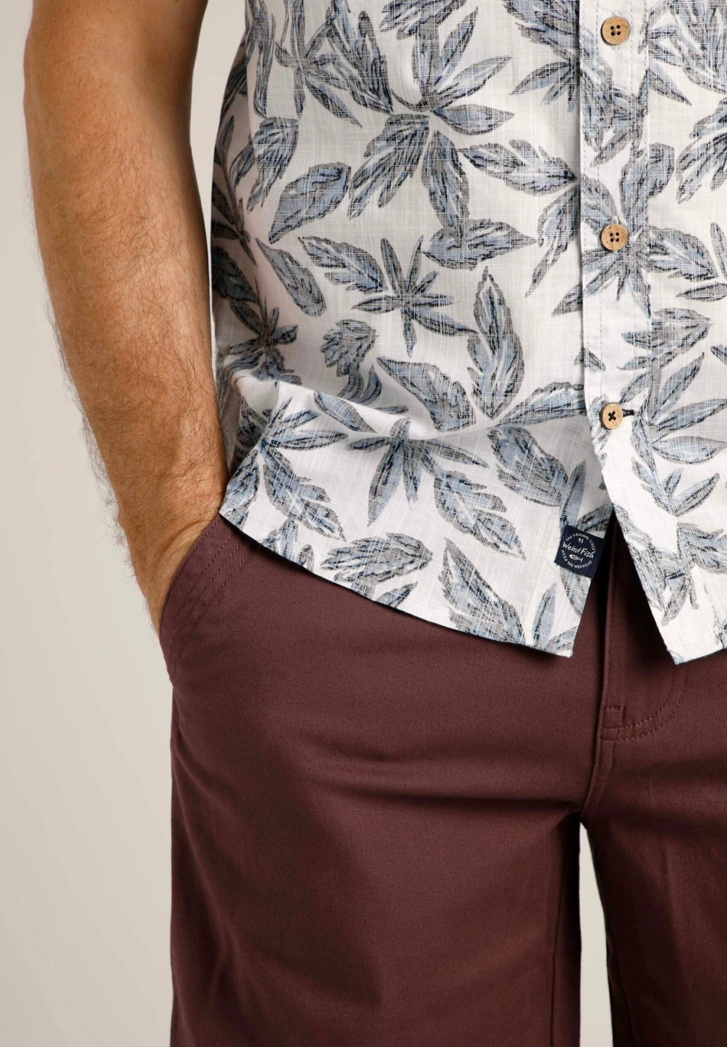 FarawayShort Sleeve Printed- Shirt - Dusty White - Image 4