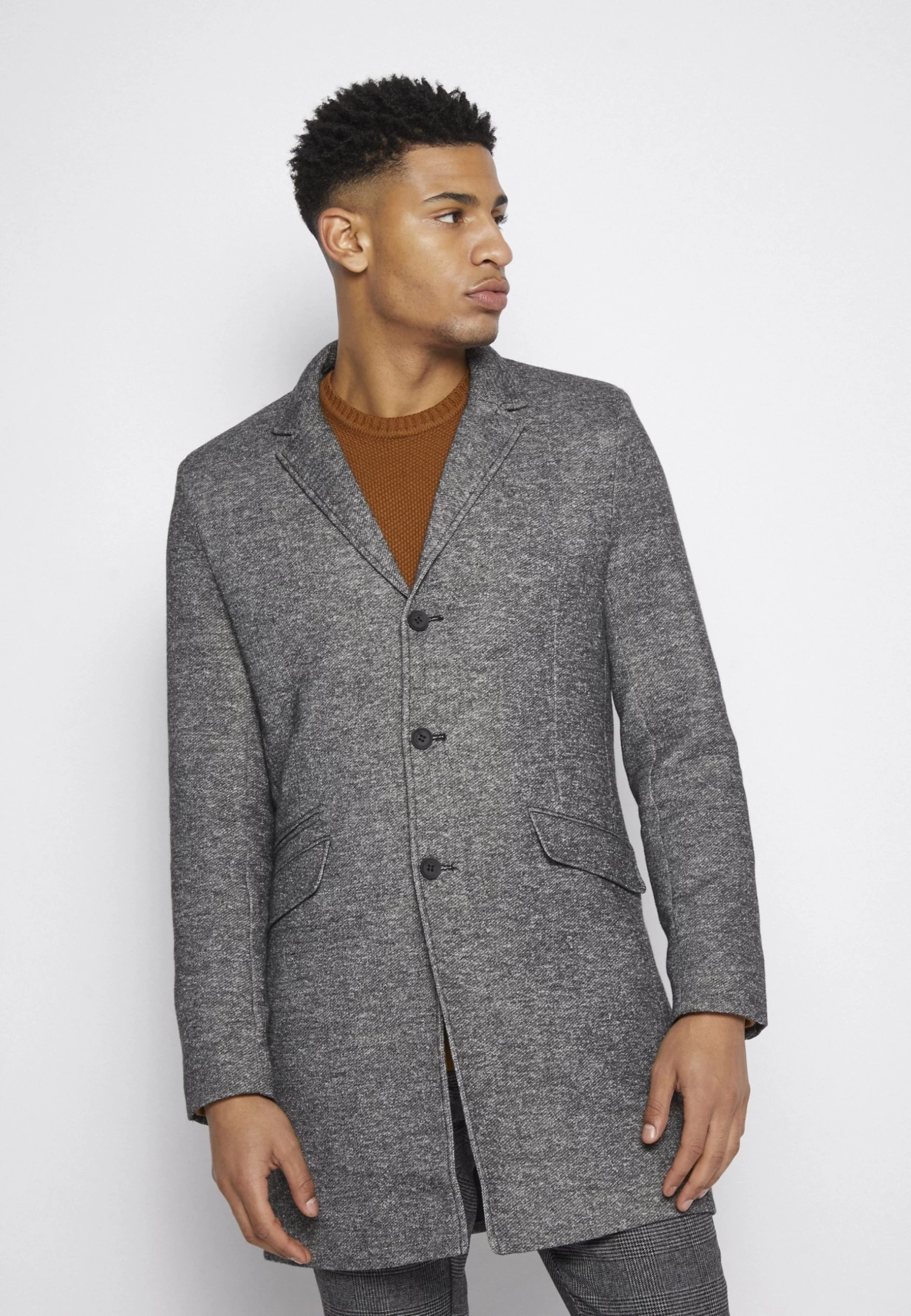 Only & Sons Onsjulian King Coat - Classic Coat - Dark Grey Melange - Image 3