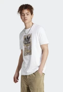 Adidas Originals Graphics Camo Tongue Label- Print T-Shirt - White
