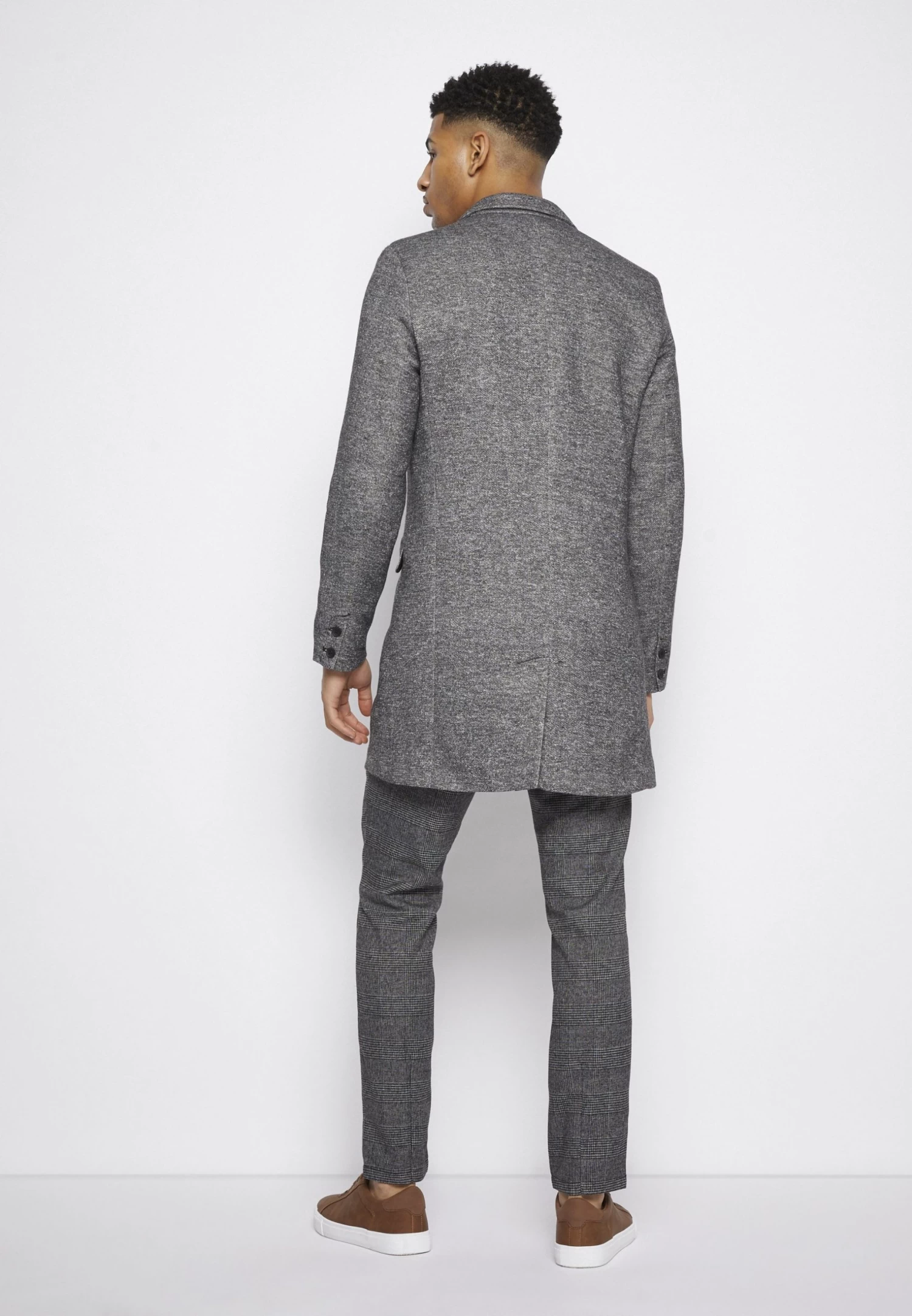 Only & Sons Onsjulian King Coat - Classic Coat - Dark Grey Melange - Image 4