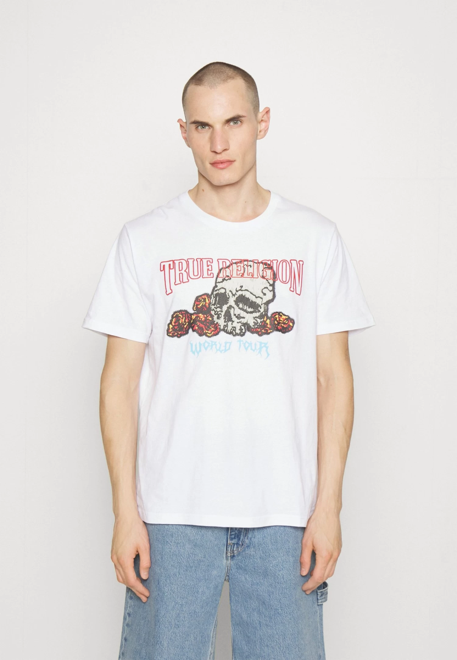 True Religion True Skull- Print T-Shirt - White