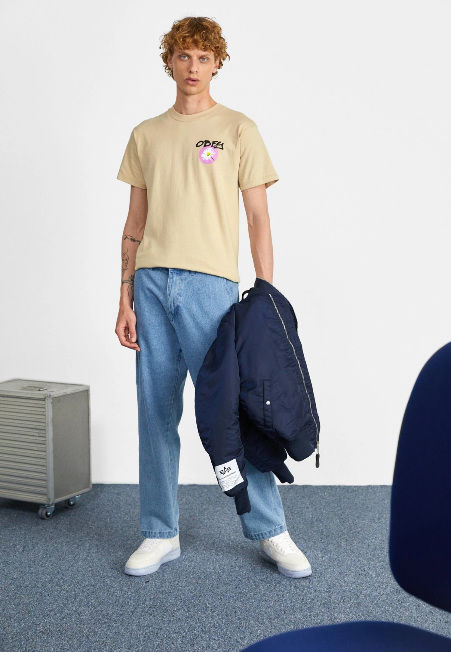 Obey Clothing One Two - Print T-Shirt - Sand - Image 2