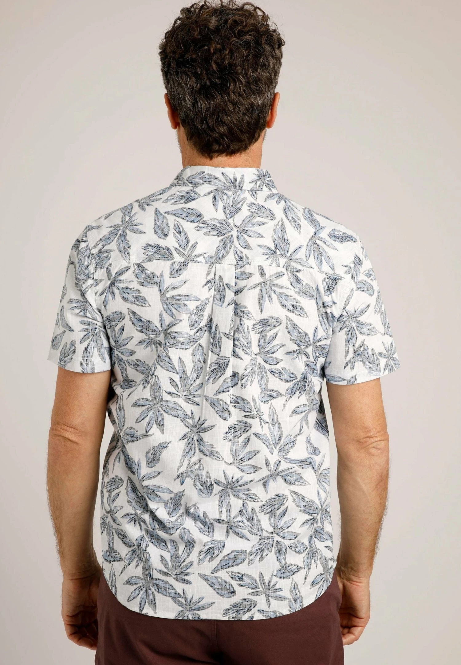 FarawayShort Sleeve Printed- Shirt - Dusty White - Image 3