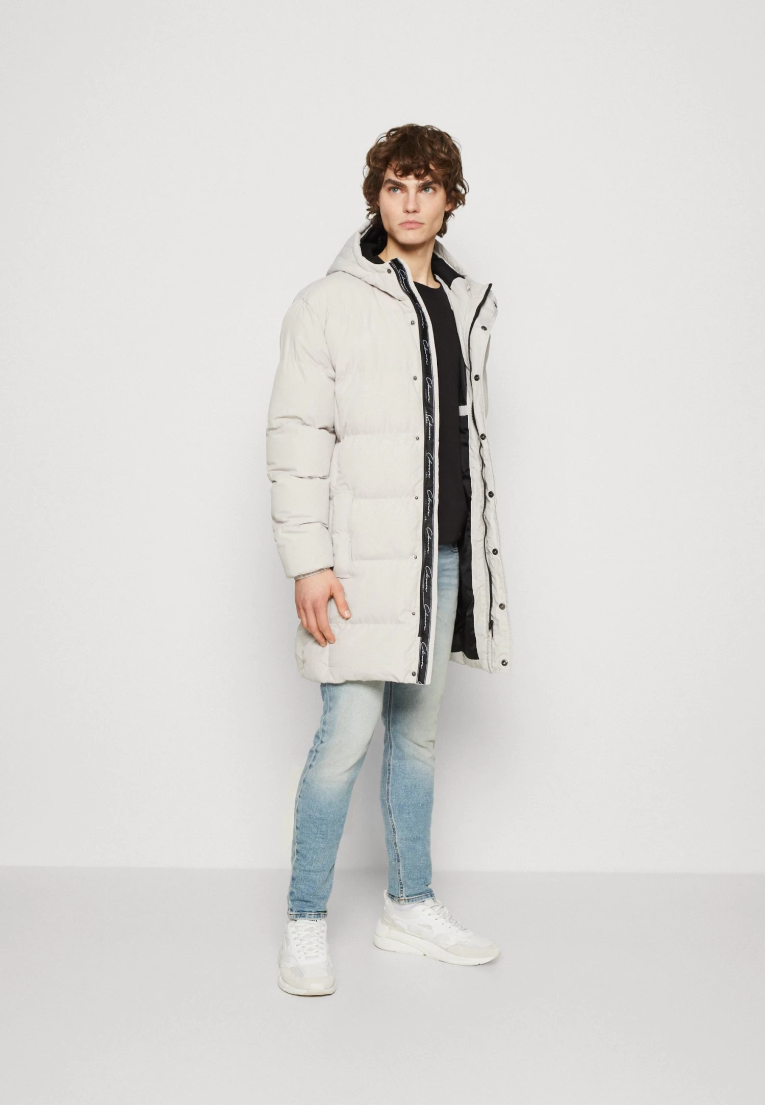 Long Parka Jacket - Winter Coat - Stone - Image 2