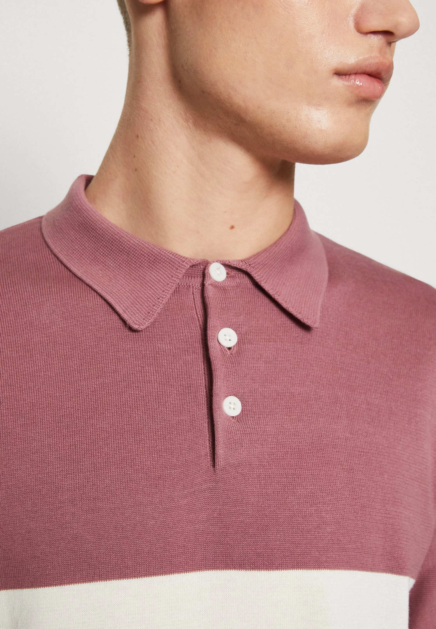 Selected Homme Slhmattis Block - Polo Shirt - Wistful Mauve/Fog Melange/Cloud Dancer - Image 6