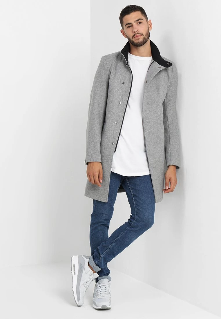 Only & Sons Onsoscar Coat - Classic Coat - Light Grey Melange - Image 2