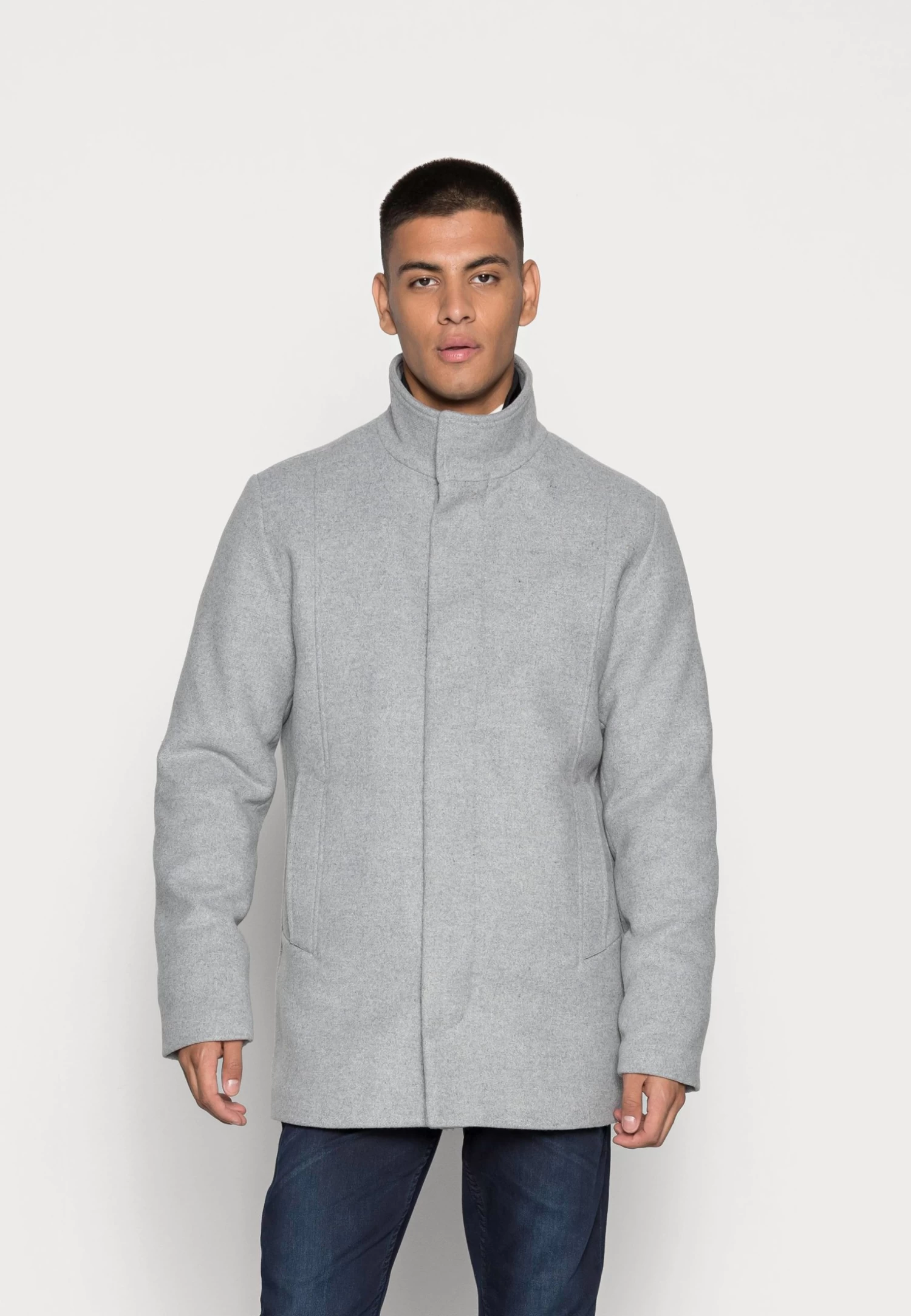 Jack & Jones Jjedunham Sn - Short Coat - Light Grey Melange