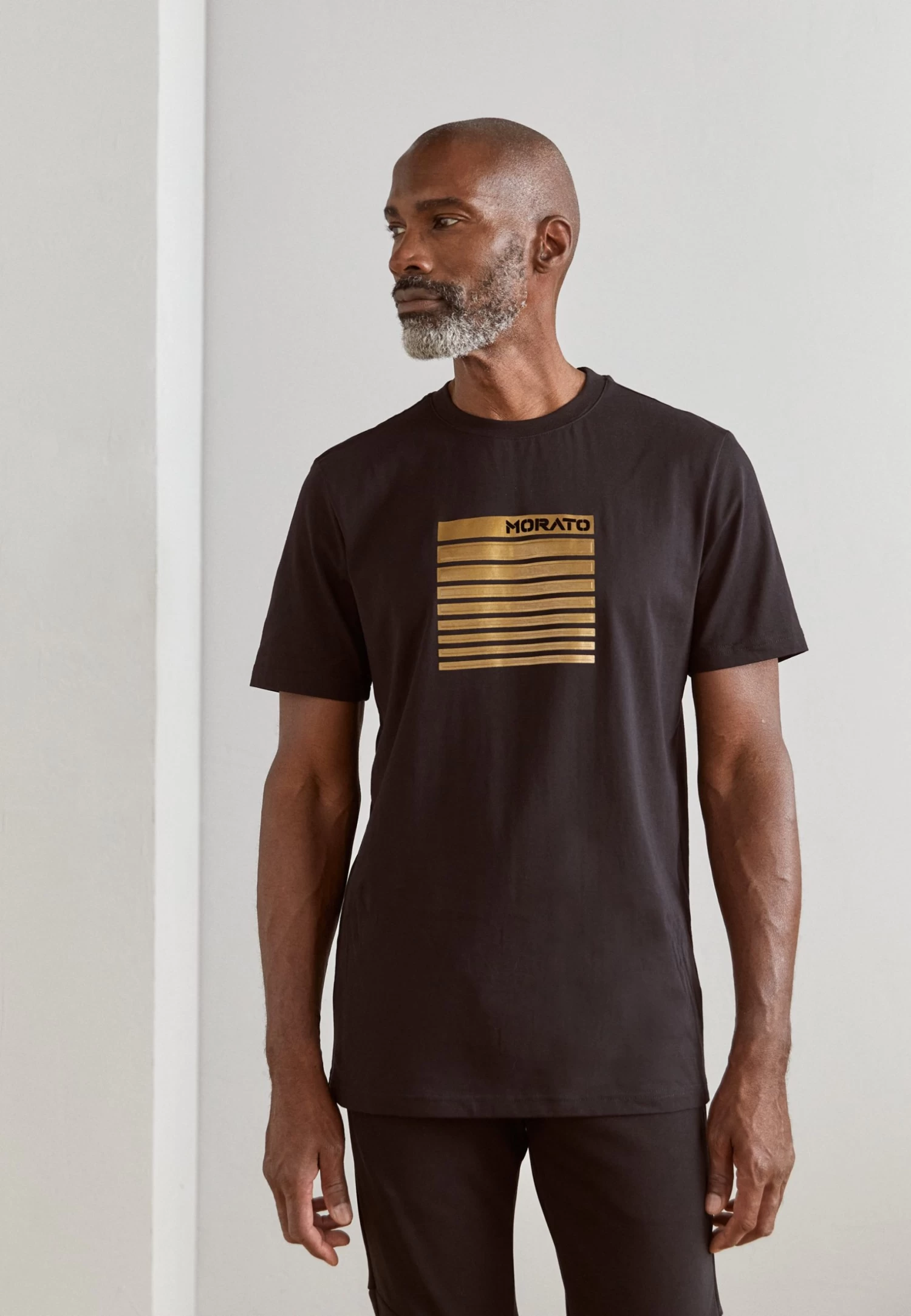 Antony Morato With Flock Logo And Sponge Effect - Print T-Shirt - Black