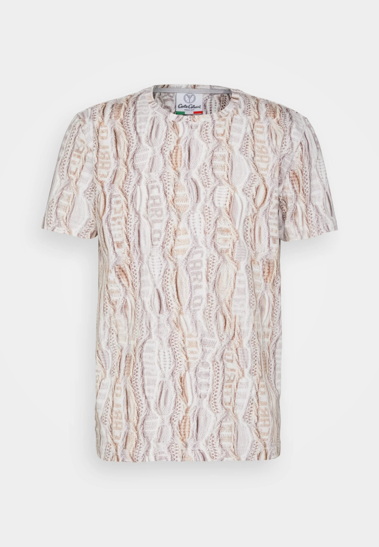 CARLO COLUCCI Unisex - Print T-Shirt - Beige/Offwhite/Grey/Brown - Image 5