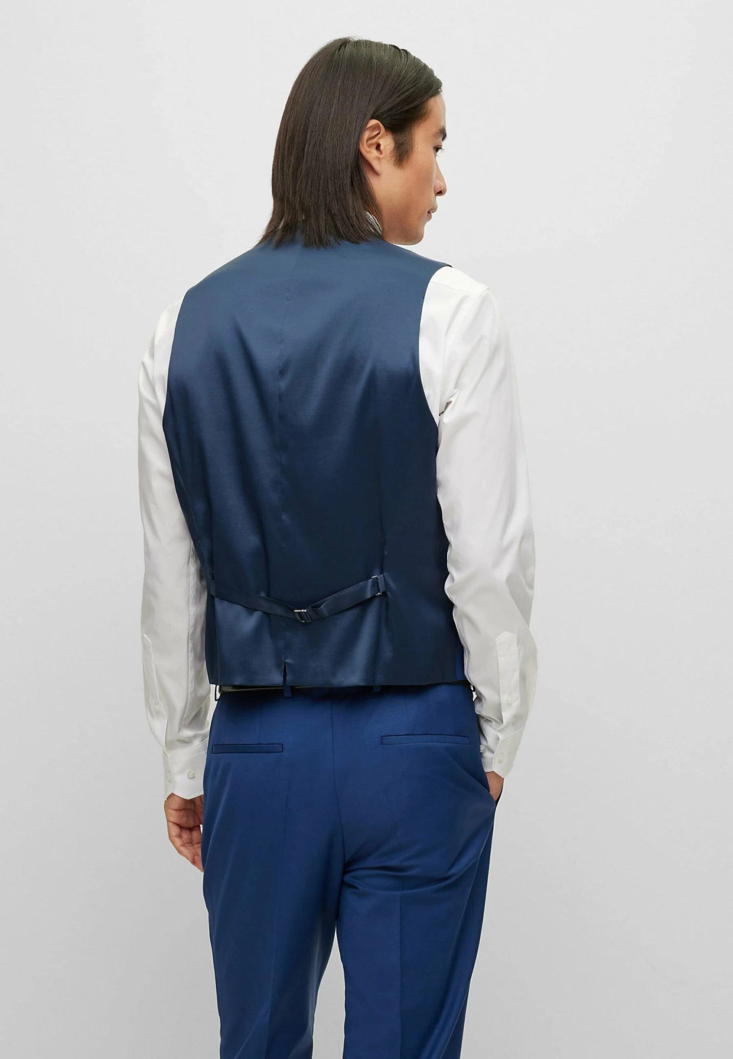 Boss H-Jasper-Vs-Mm-C-224 - Suit Waistcoat - Open Blue Three - Image 3