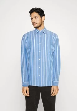 Marc O'Polo Kent Collar Long Sleeves Slits At Sideseams - Formal Shirt - Multi/Azur Blue