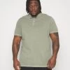 Marc O'Polo Short Sleeve Logo Artwork Straight Hem With Slits At Side- Polo Shirt - Olive