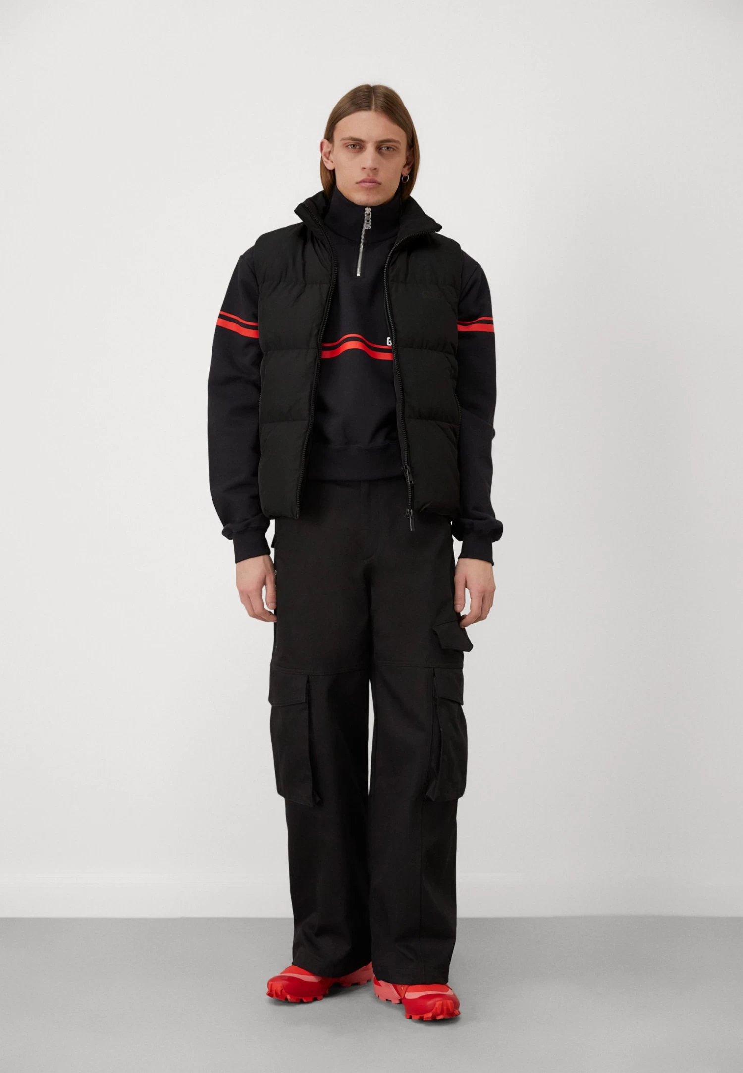 GCDS Low Band Puffy Vest - Waistcoat - Black - Image 2