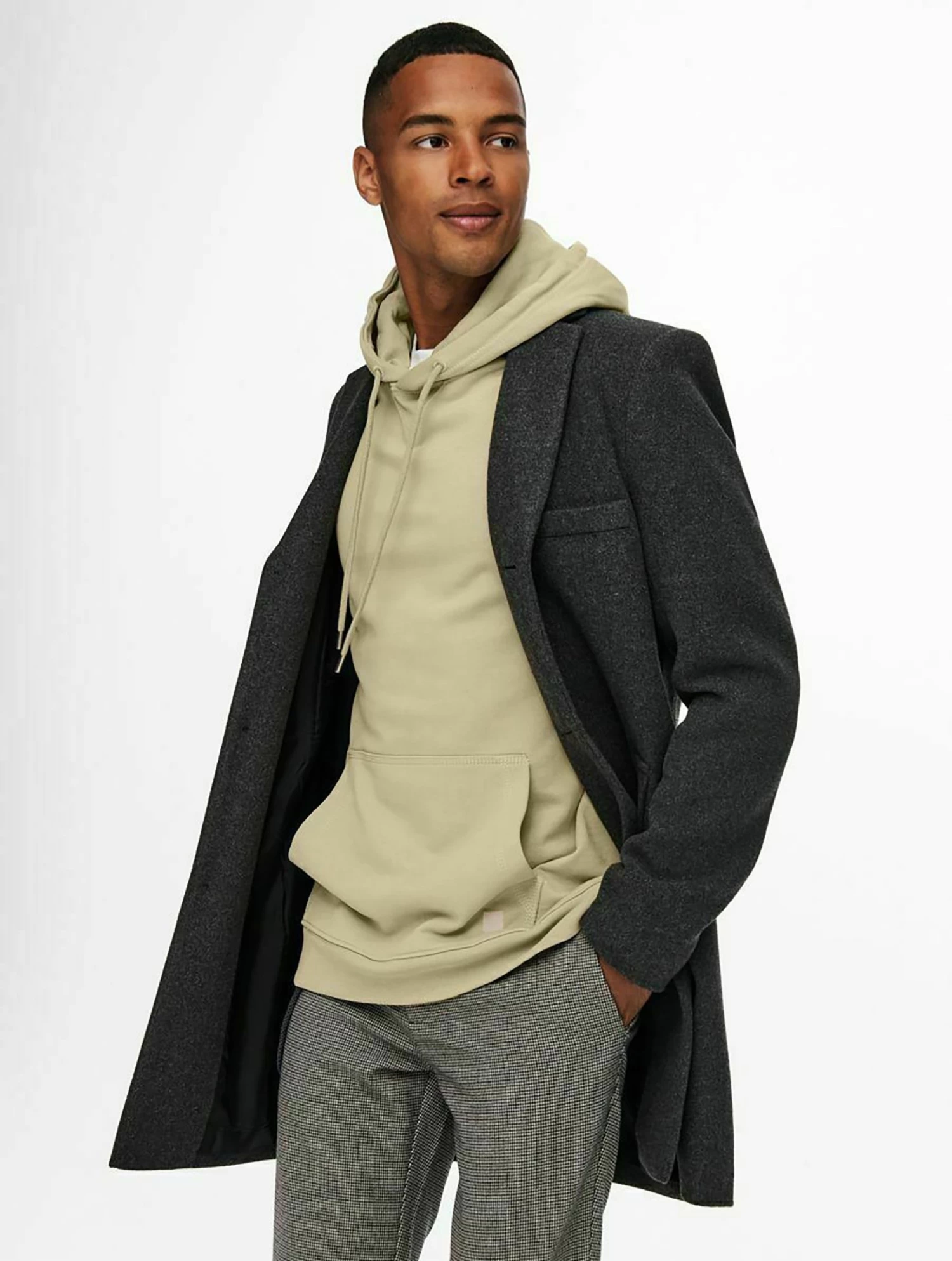 Only & Sons Onsjaylon Otw - Classic Coat - Dark Grey Melange - Image 5