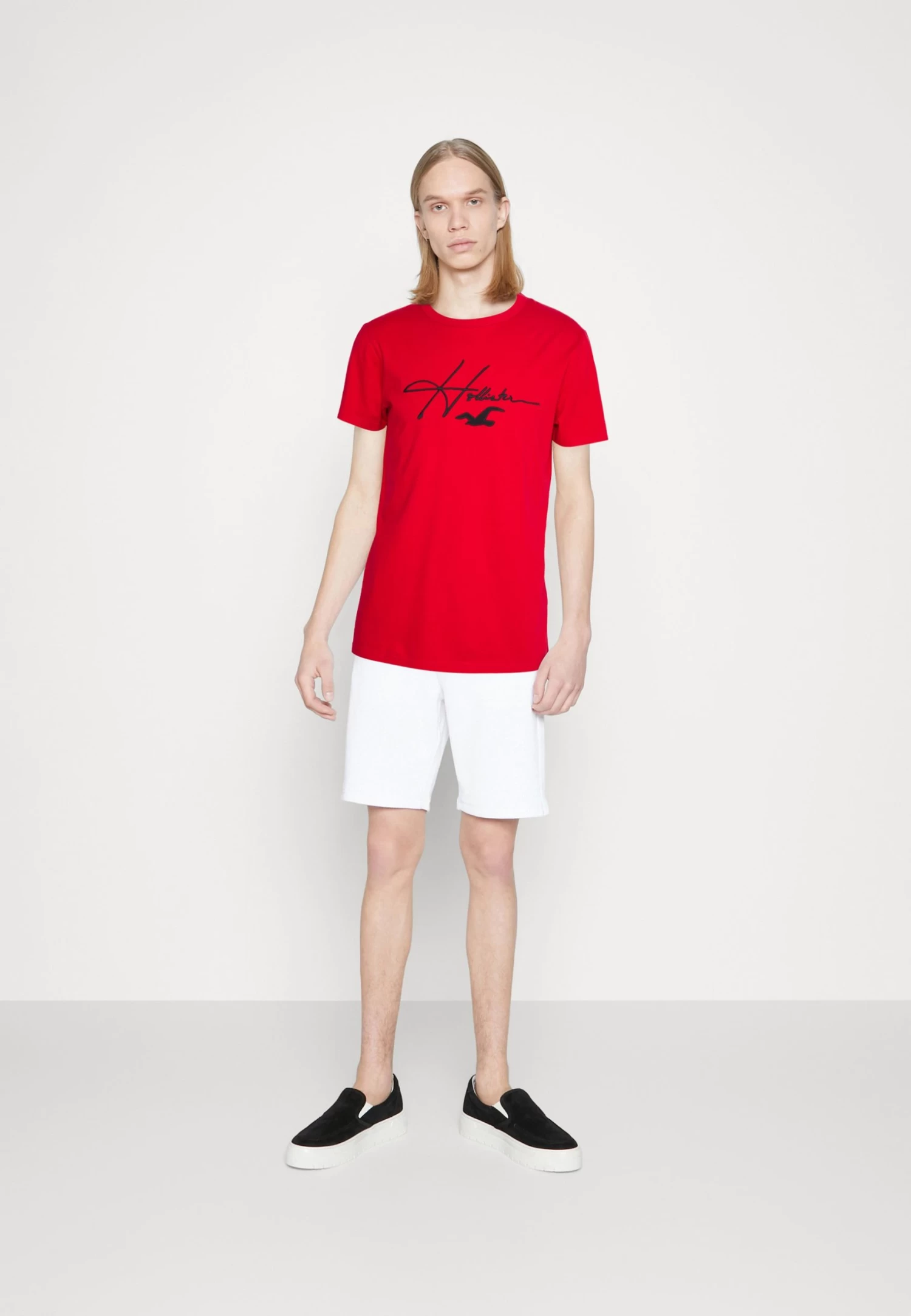 Hollister Co. Script Tech Logo - Print T-Shirt - Red - Image 2