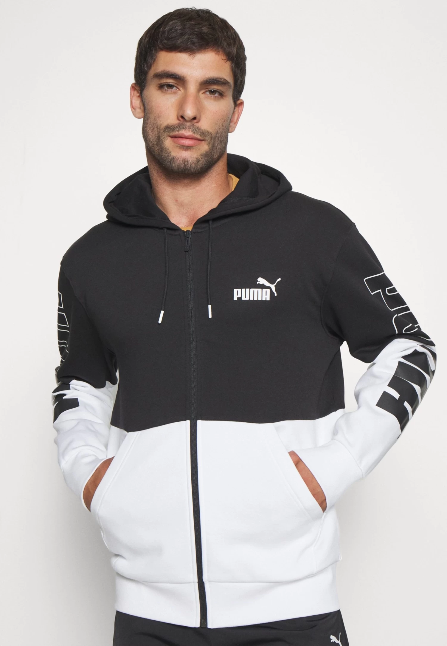 Puma Power Colorblock Full Zip Hoodie - Zip-Up Sweatshirt - Black - Image 4