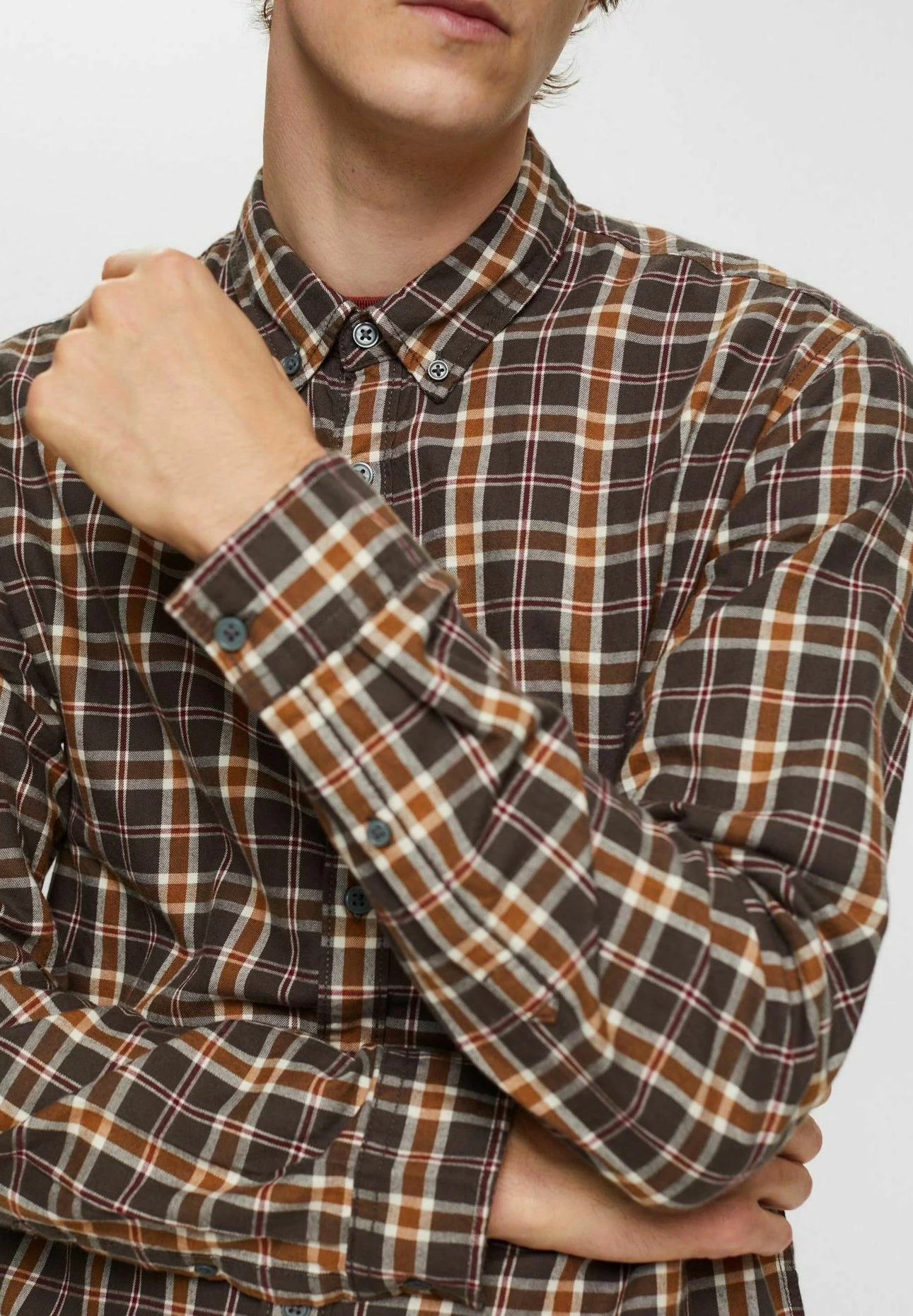 ESPRIT Mit Karos - Shirt - Dark Grey - Image 4