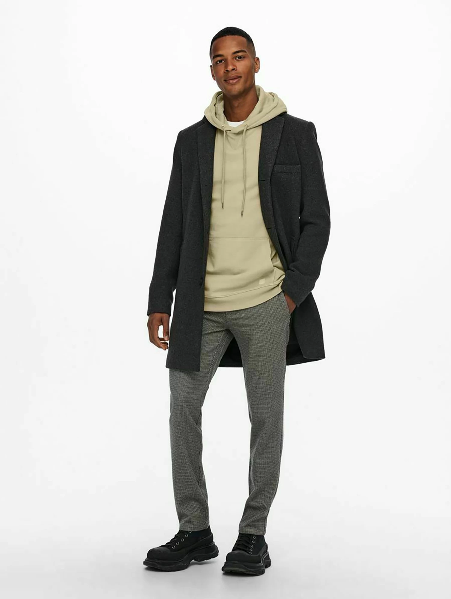 Only & Sons Onsjaylon Otw - Classic Coat - Dark Grey Melange - Image 2
