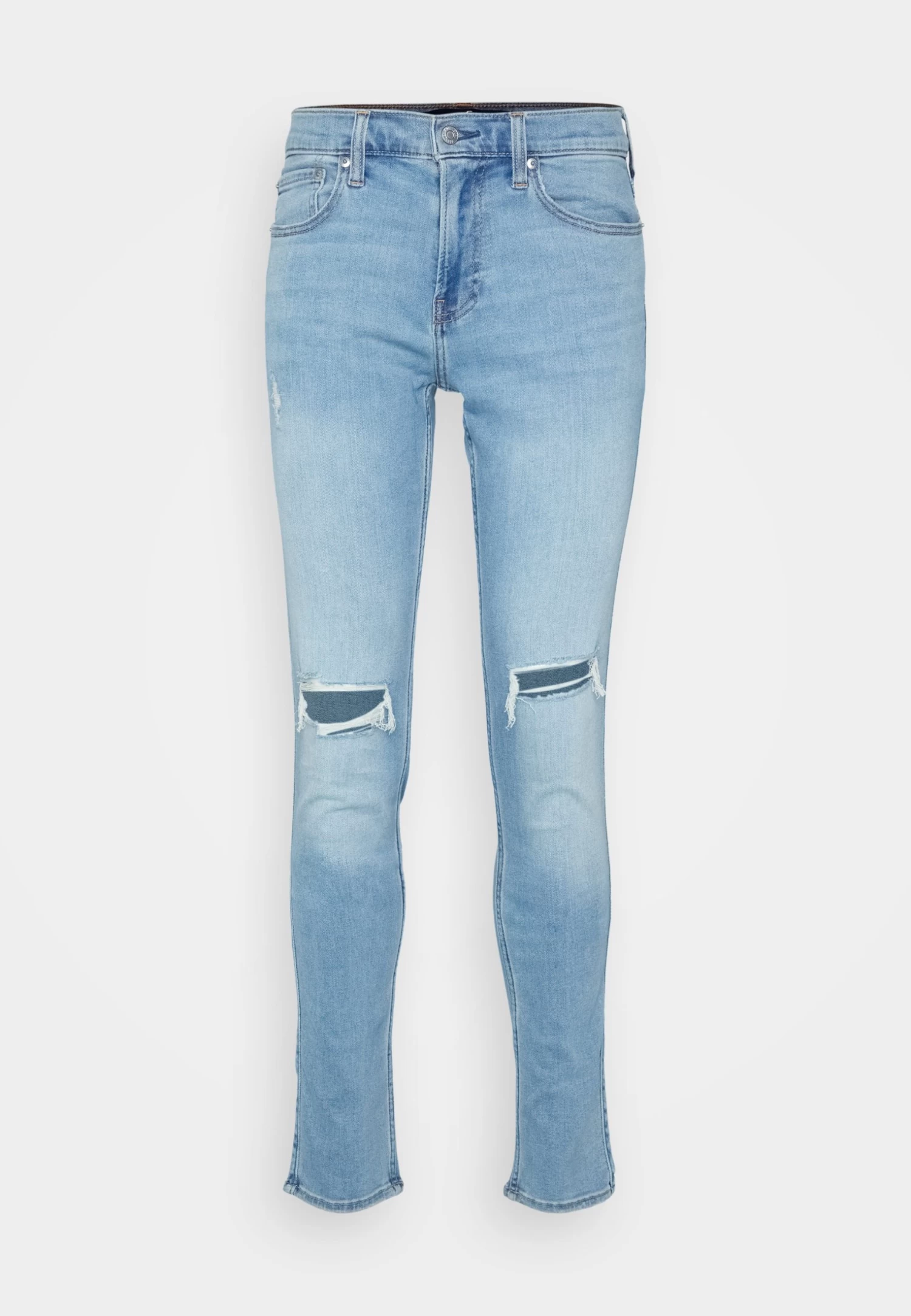 Hollister Co. Knee Slits - Jeans Tapered Fit - LightBlue Denim - Image 5